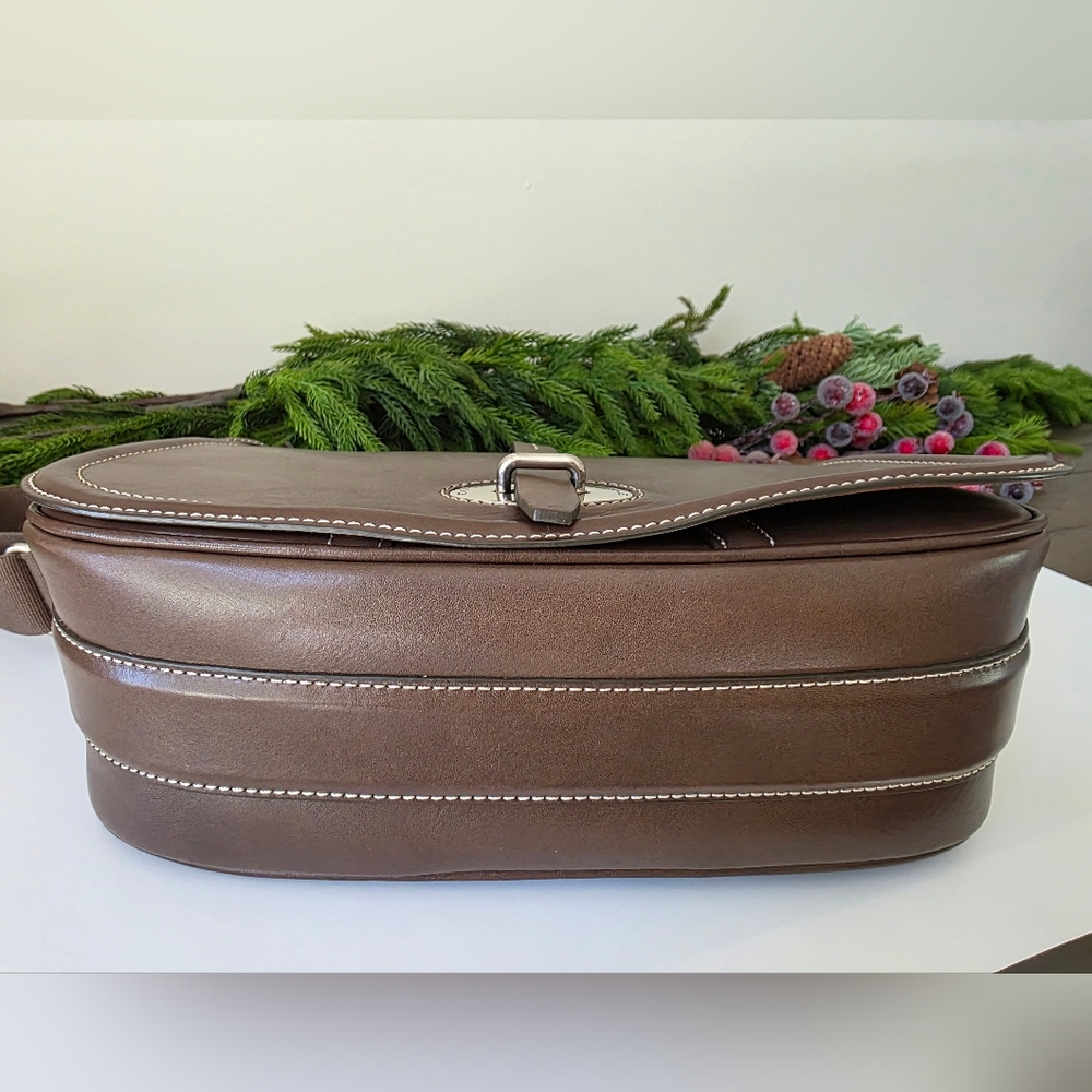 Dooney & Bourke Florentine Toscana Saddle Bag - Espresso- EUC - Picture 7 of 14